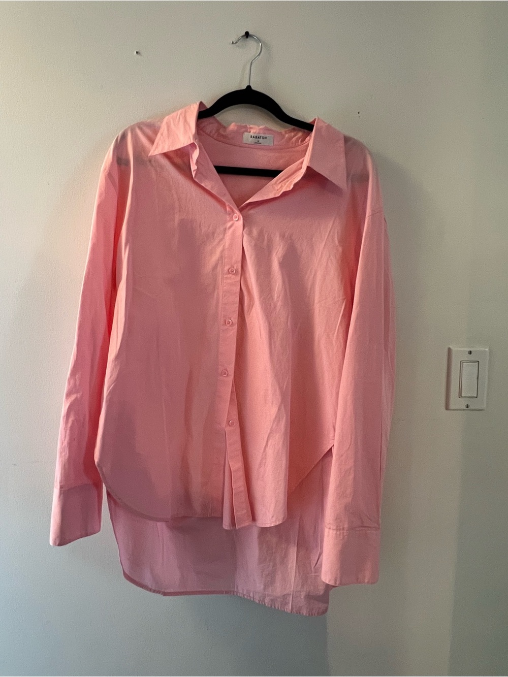 Babaton Pink Button-Down Long Sleeve Shirt